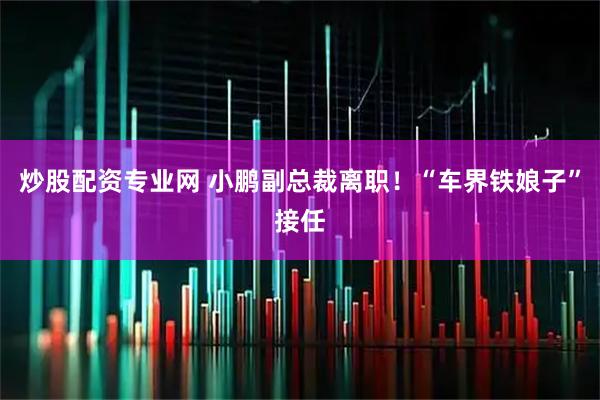 炒股配资专业网 小鹏副总裁离职!“车界铁娘子”接任
